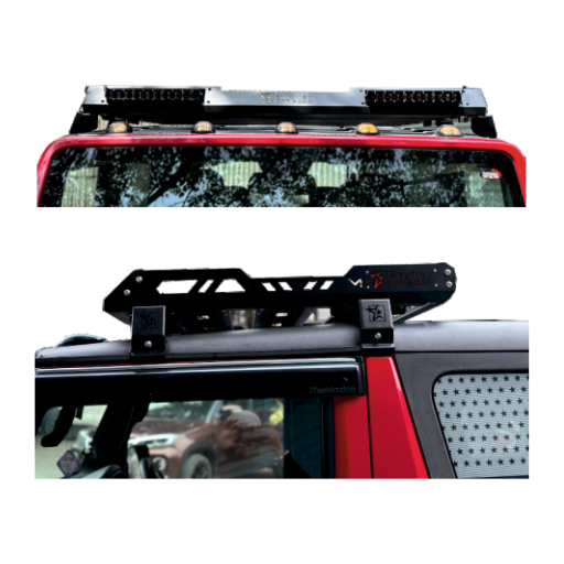 Front Half Roof Rack With Light Bar For Mahindra Thar